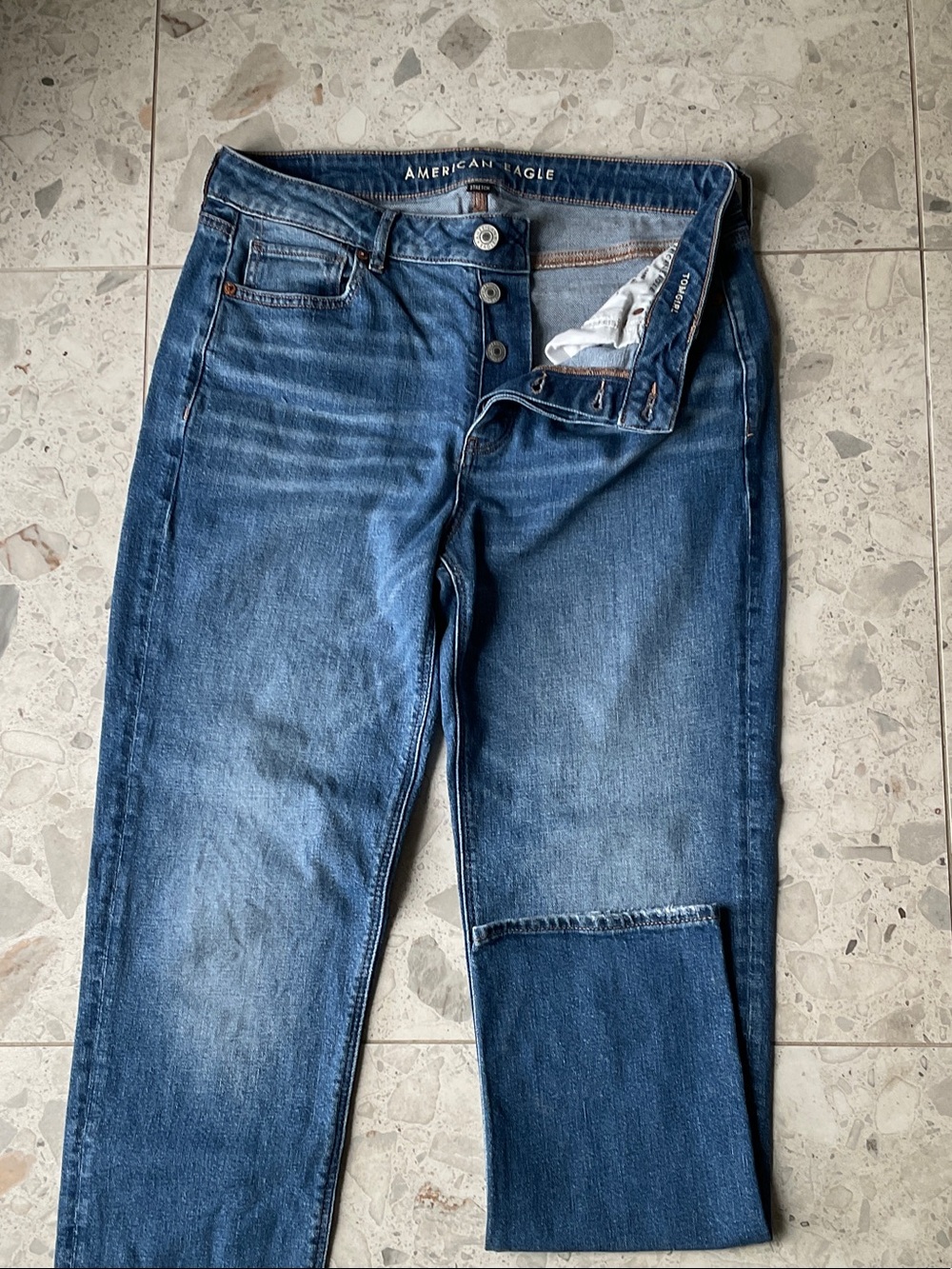 American Eagle Outfitters Women's Boyfriend Jeans - Dark Blue Wash